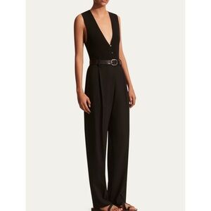 Matteau Black Deep V Sleeveless Jumpsuit